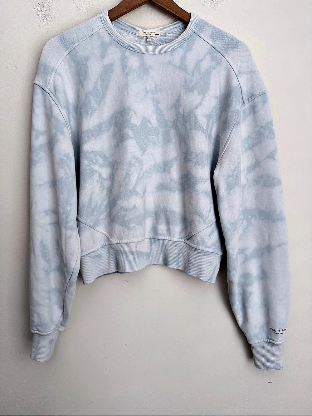 rag & bone City Tie-Dye Sweatshirt Blue Organic Cotton Size XS